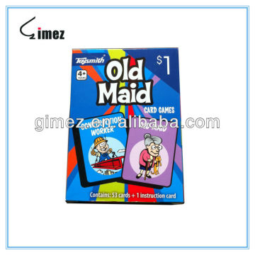 Old maid card game, playing cards for children