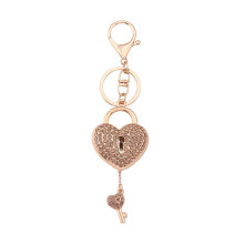 Custom zinc alloy heart shaped lock keychain