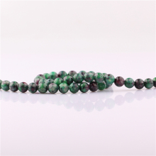 Gold manufacturer wholesale DIY jewelry natural stone 8mm ruby zoisite loose gemstones bead