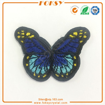 Blue butterfly hotfix embroidery patch