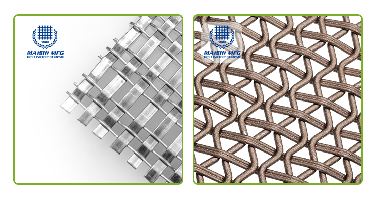 Mixed weaving stainless steel decorative mesh panel