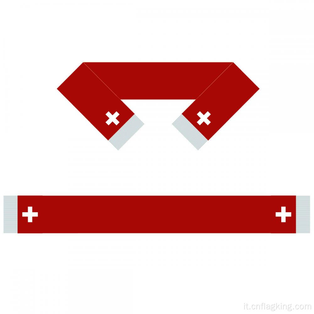 Sciarpa dei tifosi di calcio della sciarpa della squadra di calcio della bandiera della sciarpa della Svizzera 15*150cm