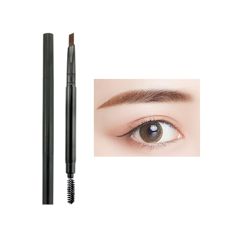 Customized New Arrival Factory Outlet 2 Colors Double-headed Eyebrow Pencil With Eyebrow Brush Ultra sweatproof and waterproof