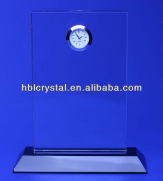 blank crystal desk clock