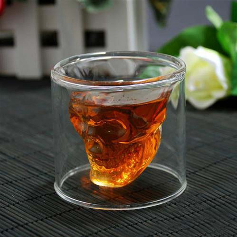 Vintage Unique Skull Custom Insulated Unbreakable Stemless Tumbler Wine Glass Box Packaging