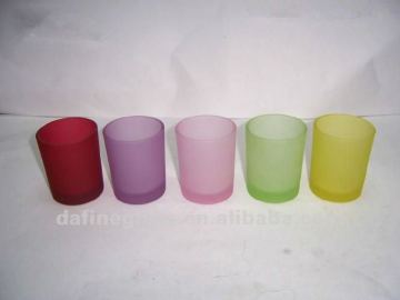 frost color glass Candle Holder candle cup