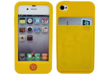 Yellow Iphone 5/5s  Protective Phone Covers With Inserting , Silicon Gel