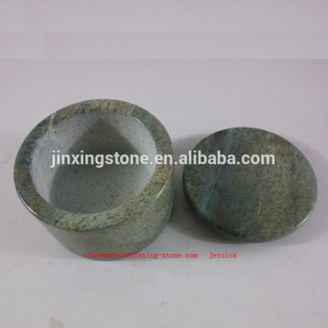 green marble salt jars with covers /marble jewelry box /marble canister /stone trinket box