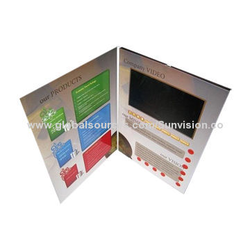 LCD Video Greeting Card, Supports Format AVI, MP4