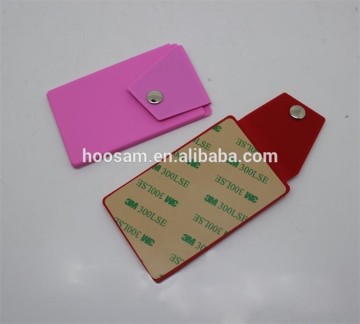 Silicone card holder, high qulaity button smartphone card holder