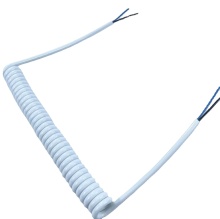 White PU Extension Spring Cables - Electrical Coil Cables