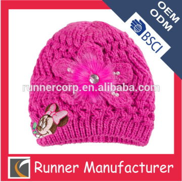 Beautiful girls' knitted crocheted hat