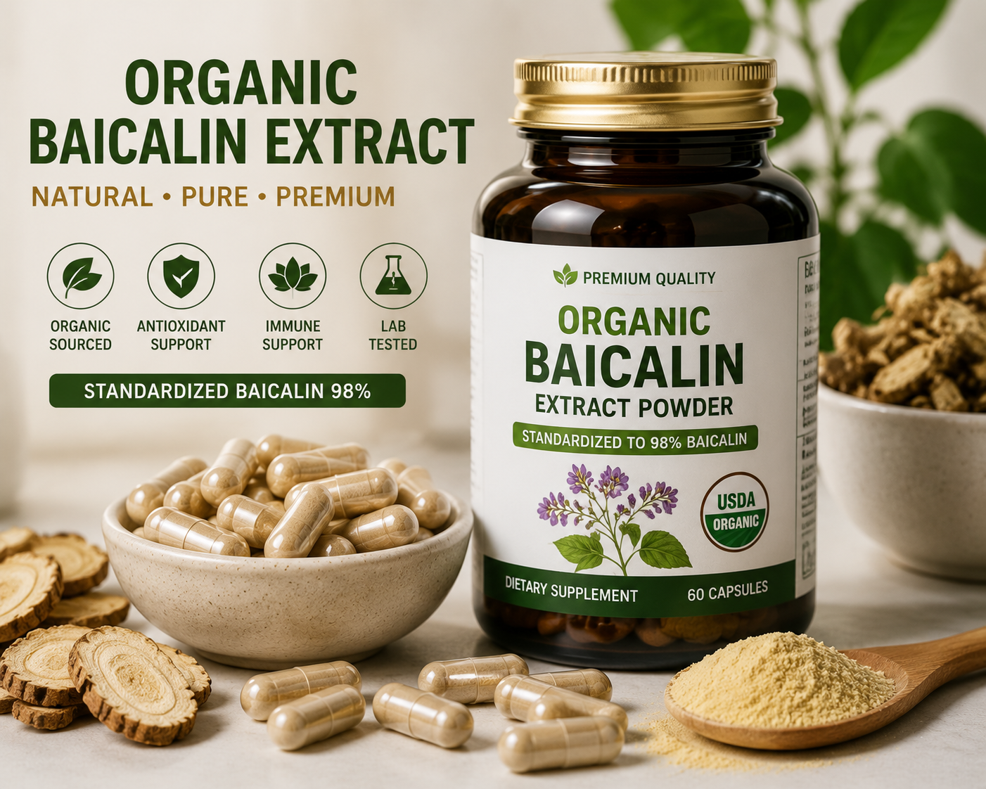 Organic Baicalin Extract Organic Baicalin Extract