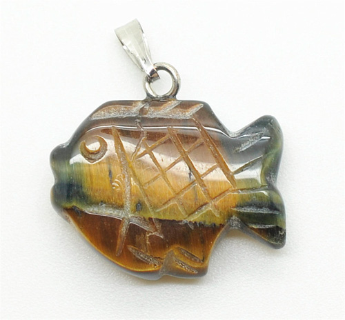 pendentif oeil de poisson forme jaune Tiger