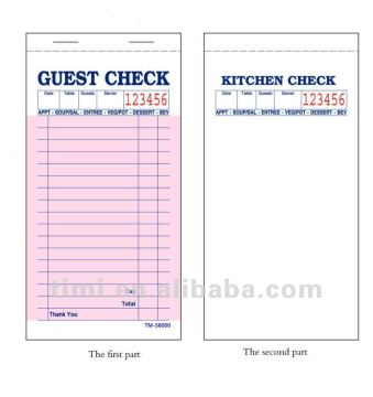 Guest Check CT-S6000 purchase order form