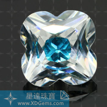 faceted cut flower shape gem in gem synthetic stones cubic zirconia