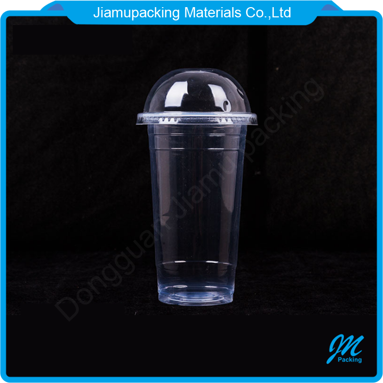 Disposable clear pet pp plastic split twin drinking cup with lid for fruit juice packaging