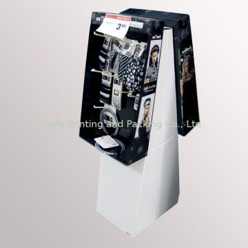 Corrugated Pop Cardboard Display With Hooks , Supermarket Retail Display