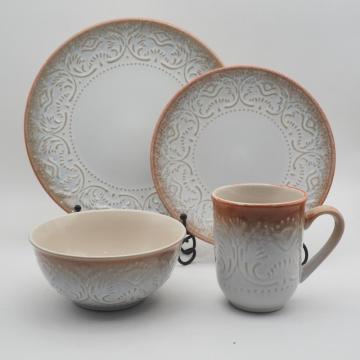 brown stoneware dinnerware sets, reactive glaze stoneware dinnerware set,antique stoneware dinnerware