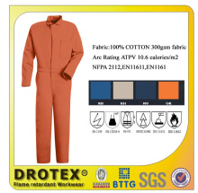 100% cotton flame resistant protective boiler suit
