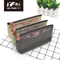 Popular simple color embroidery partysu pu pencil case