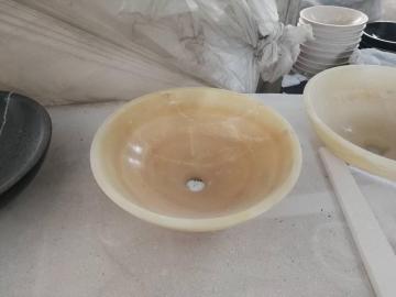 Honey round  onyx sink