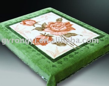 100% polyester raschel printed &carved blanket 7kg