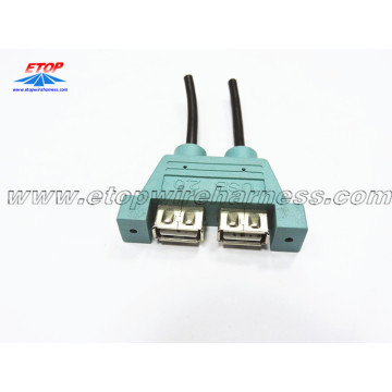 Conector fêmea USB duplo