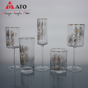 Vintage Red White Wine Goblet Glass Unique Drinkware