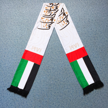 Soft Knitted polyester Transfer Printing UAE FLag National Day Celebrate Scarf