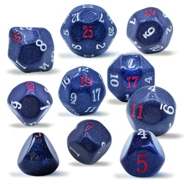 10 Pieces Odd Numbered Polyhedral Dice Set D3-D25, Odd Number Dice D3, D5, D7, D9, D11, D13, D15, D17, D19, D25