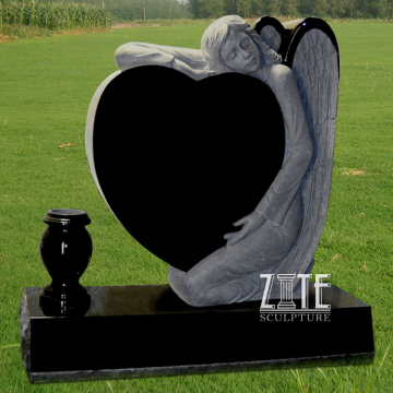 Natural Hand Carved black marble headstone stone tombstone