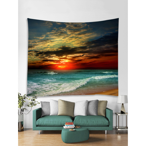 Tapestry Wall Hanging Ocean Beach Sea Wave Series Tapestry Sunrise Sunset Dusk Tapestry for Bedroom Home Dorm Decor