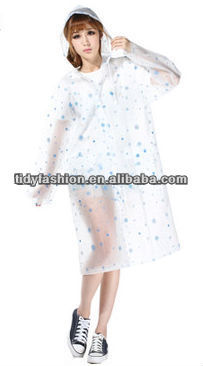 Women Transparent Plastic Full Length Rain Coat