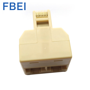 RJ45 8P8C नेटवर्क एडेप्टर स्प्लिटर 3-वे 8P8C