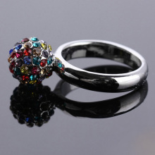 Charm Luck Fashion Jewelry Silver Ring With Colorful Zircon