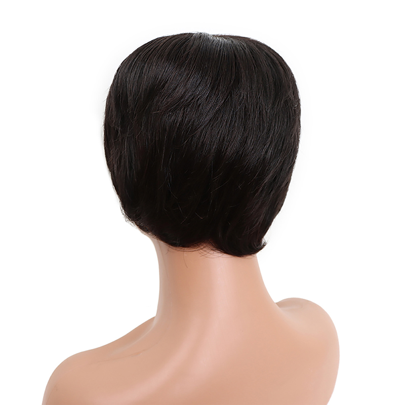 cheap price short retro human hair sewing machine wig for black women, 100% human hair wig sewing machine made wholesale