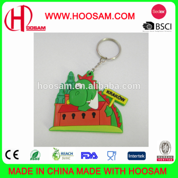 Factory OEM custom 3D injection soft pvc rubber keyring