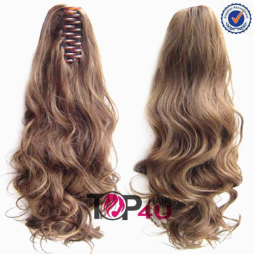 Top grade wholesale virgin remy brazilian hair clip ponytail