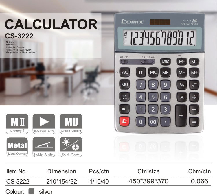 Durable Multifunctional 12 digits Desktop Graphic Calculator