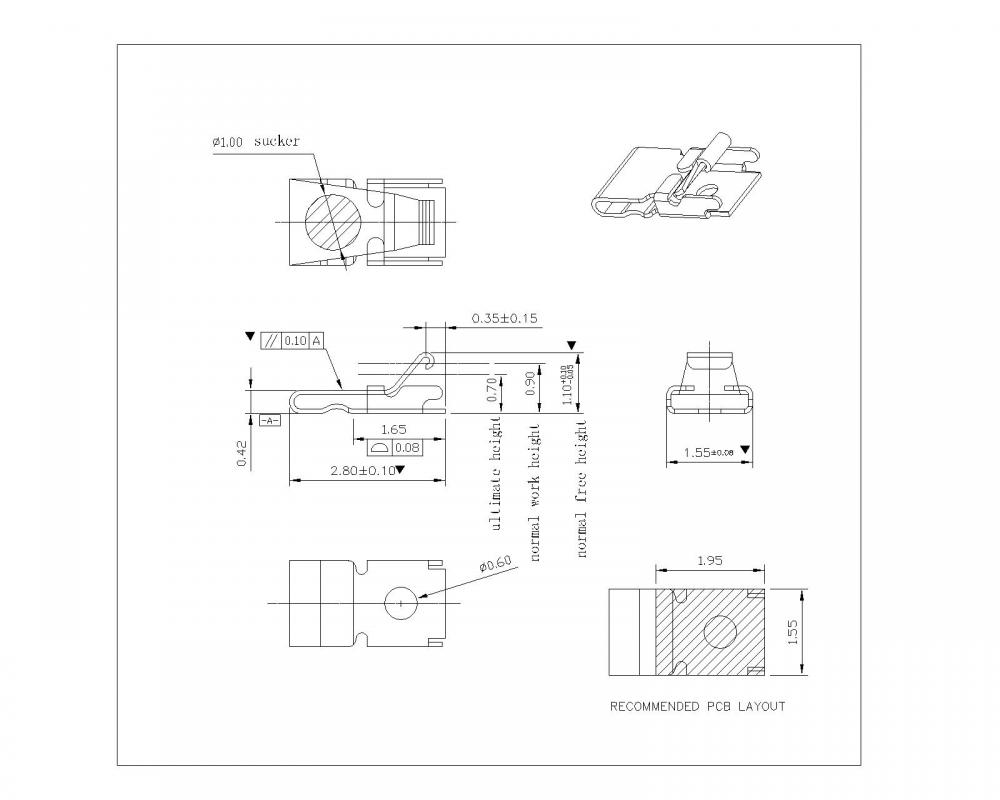 SF-028-XX-09スプリングフィンガーL = 2.8mm