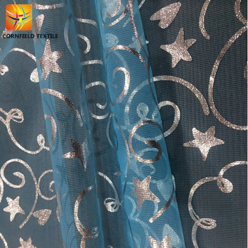 Shaoxing oem printed fancy mesh fabric