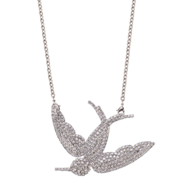 Diamond bird pendant necklace with chain