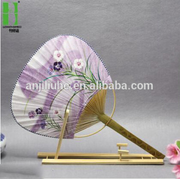 Promotional round paddle bamboo fan