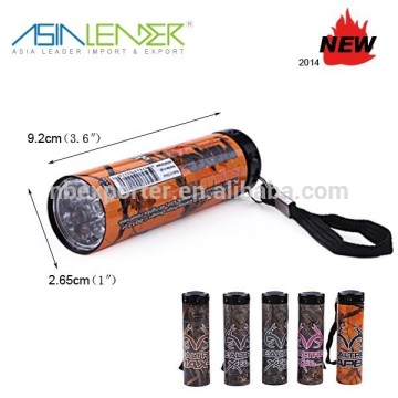 Creative design Promotion Aluminum 9LED Flashlight