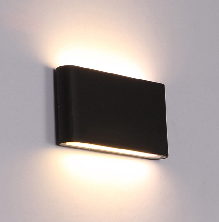 Black outdoor double head wall light