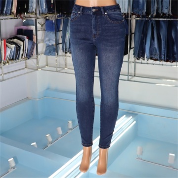 Dames blauw gewassen jeans mode