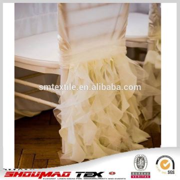 Hot sell curly willow organza chavari chair cover