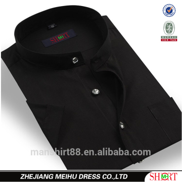 classic short sleeve mandarin collar dress shirt