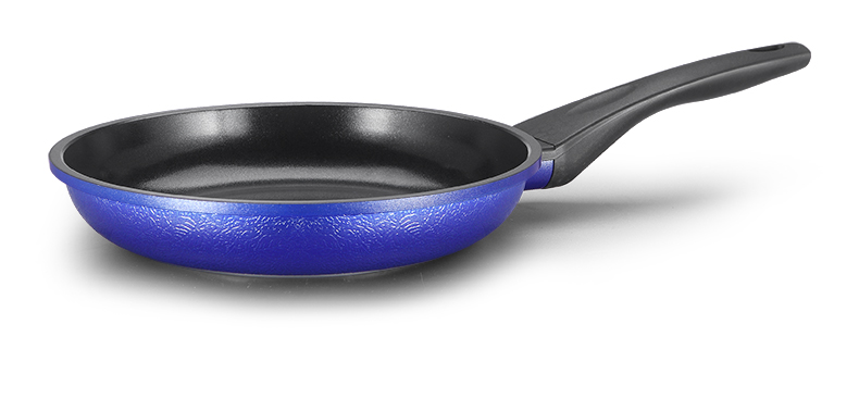 Purple Carved Aluminum Die-casting Fry Pan